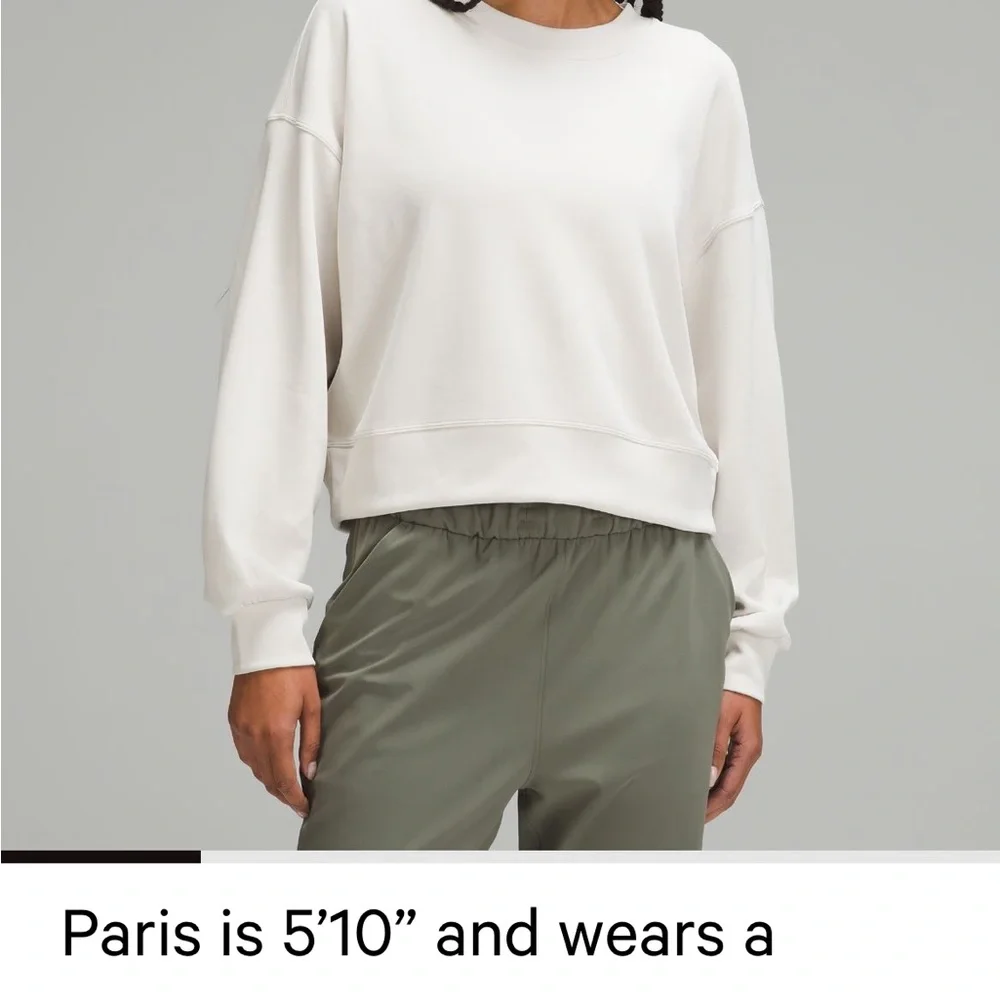 Lululemon Perfectly Oversized Cropped Softstream Sweatshirt in Bone size 4 - Picture 4 of 13